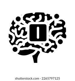 information brain glyph icon vector. information brain sign. isolated symbol illustration