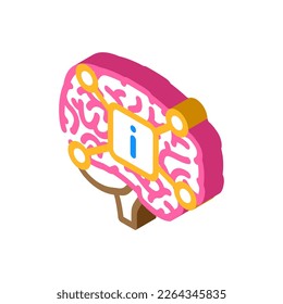 Information Gehirn Isometrie Vektorgrafik. Information Hirnzeichen. einzelne Symbolillustration