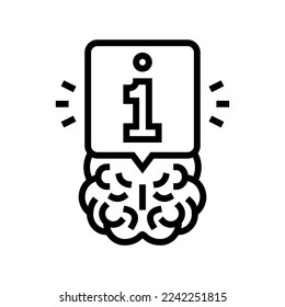 information brain line icon vector. information brain sign. isolated contour symbol black illustration