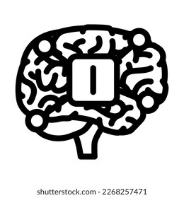 information brain line icon vector. information brain sign. isolated contour symbol black illustration