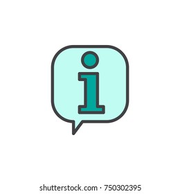 Information bubble filled outline icon, line vector sign, linear colorful pictogram isolated on white. Symbol, logo illustration. Pixel perfect vector graphics