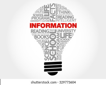 INFORMATION bulb word cloud, business concept