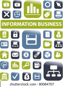 Informationsstandsknöpfe, -zeichen, Vektorgrafiken