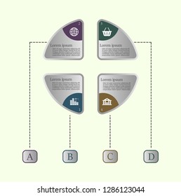 Information business - graphics. Growth, business development. Vector illustration of color round graphics.