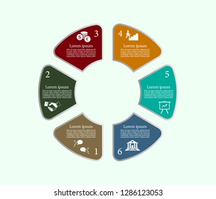 Information business - graphics. Growth, business development. Vector illustration of color round graphics.