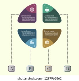 Information business - graphics. Growth, business development. Vector illustration of color round graphics.