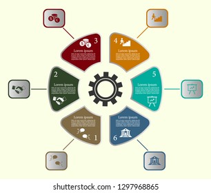 Information business - graphics. Growth, business development. Vector illustration of color round graphics.