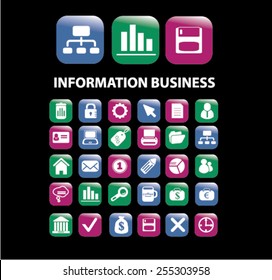 negocio de la información, conjunto de iconos de la interfaz de internet, vector