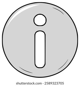 information button circle illustration hand drawn isolated vector