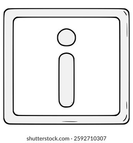 information button circle illustration hand drawn isolated vector