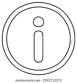 information button circle illustration hand drawn outline vector