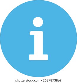 Information button icon. Blue round information icon button isolated on transparent background. Info symbol. Information help vector illustration.