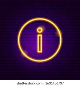 Information Button Neon Sign. Vector Illustration of Business Promotion.