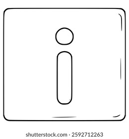 information button square illustration hand drawn outline vector