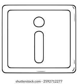 information button square illustration hand drawn outline vector