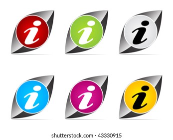 information buttons different colors vector illustration
