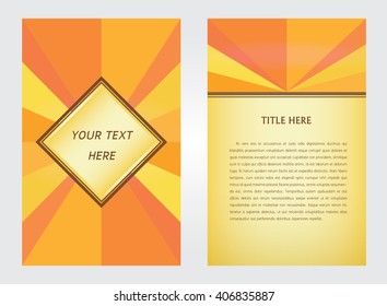 information card with orange banner background