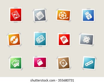 information carriers card icons for web