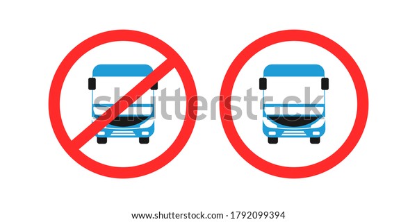 information caution\
about yes or no bus access or stop vector logo template. attention\
and warning traffic\
symbol