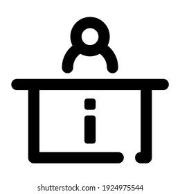icono de centro de información con estilo de línea