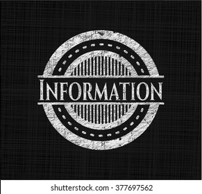 Emblema de tiza de información, estilo retro, tiza o textura de pizarra