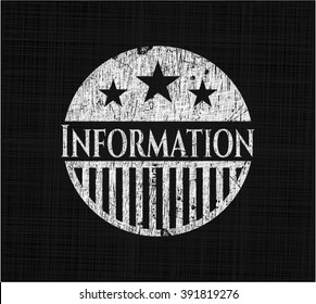 Information chalk emblem written on a blackboard