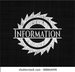 Information chalkboard emblem on black board