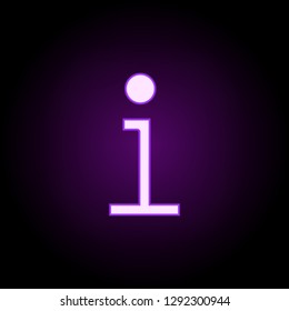 information character icon. Elements of web in neon style icons. Simple icon for websites, web design, mobile app, info graphics