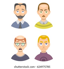 Information chart of hair loss stages types of baldness illustrated on male head vector.
