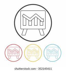 Information chart line icon