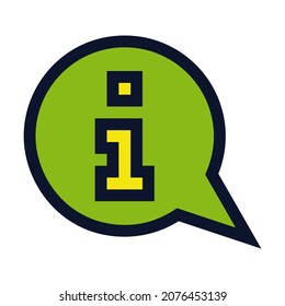 Information Chat. Technical Support. Simple Vector Color Icon.