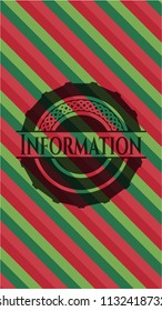 Information christmas colors style badge.