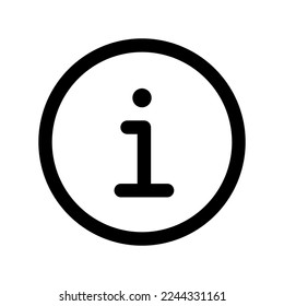 Information circle icon line isolated on white background. Black flat thin icon on modern outline style. Linear symbol and editable stroke. Simple and pixel perfect stroke vector illustration.