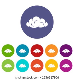 Information cloud icons color set vector for any web design on white background