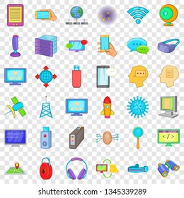 Information cloud icons set. Cartoon style of 36 information cloud vector icons for web for any design