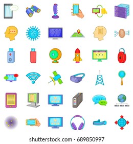 Information cloud icons set. Cartoon style of 36 information cloud vector icons for web isolated on white background