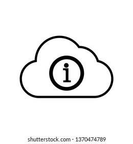 Information in the cloud sign. Cloud Storage icon
