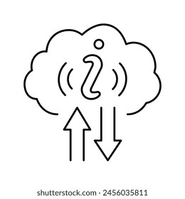 information cloud storage line icon vector. information cloud storage sign. isolated contour symbol black illustration