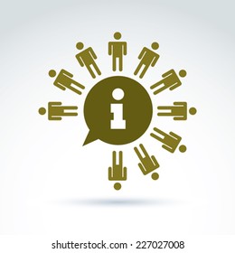 Information collecting and exchange theme icon, vector conceptual unusual symbol for your design.