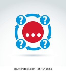 Information collecting and exchange theme icon, vector conceptual unusual symbol for your design.