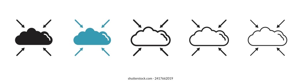 Information Collection vector icon set. Data Cloud Network vector symbol for UI design.