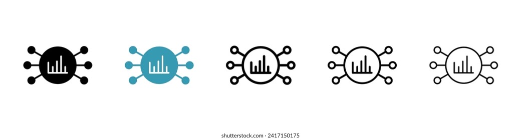 Information compilation vector icon set. Data aggregation insight vector symbol for UI design.