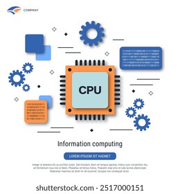 Informática, procesamiento de datos ilustración de concepto de Vector de estilo plano