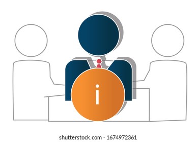 Concepto de información sobre el fondo blanco. Diseño creativo de ideas. Ilustración vectorial plana para plantilla, folleto o presentación. 