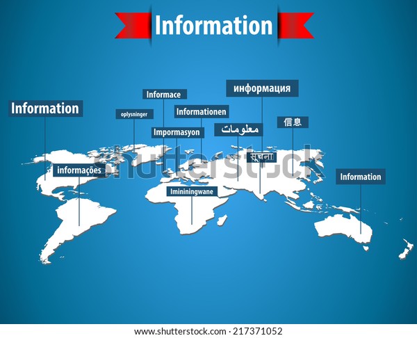 information-concept-word-different-languages-world-stock-vector