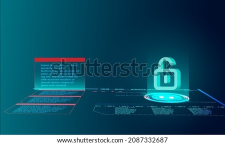 Information connection communication on virtual interface technology background, Abstract technology background, Hi-tech communication concept futuristic digital innovation background.