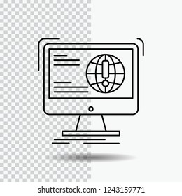 information, content, development, website, web Line Icon on Transparent Background. Black Icon Vector Illustration