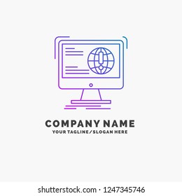 information, content, development, website, web Purple Business Logo Template. Place for Tagline
