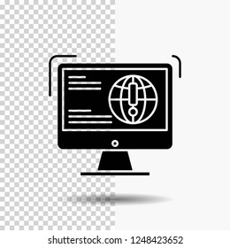 information, content, development, website, web Glyph Icon on Transparent Background. Black Icon