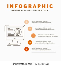information, content, development, website, web Infographics Template for Website and Presentation. Line Gray icon with Orange infographic style vector illustration